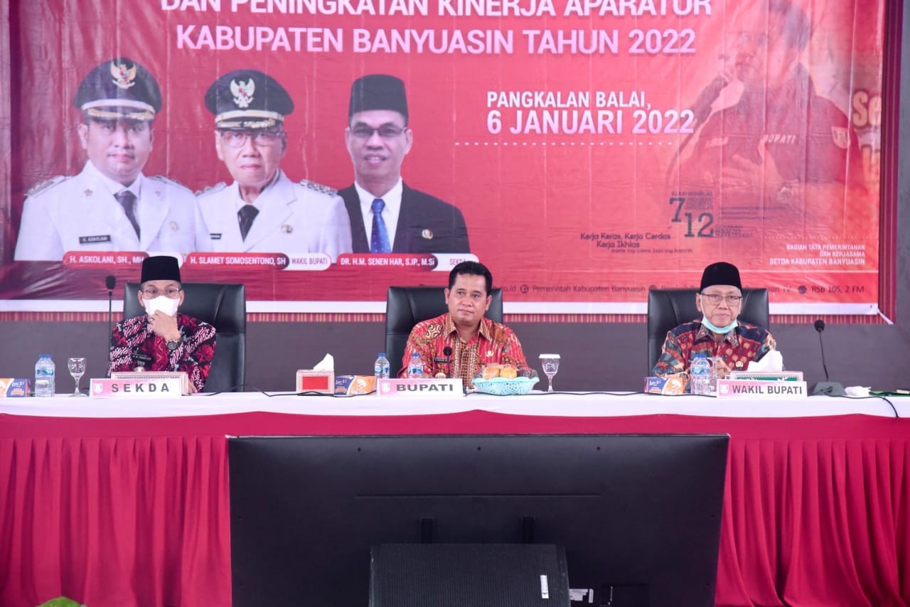 Awal Tahun 2022, Bupati dan Wabup Banyuasin Berikan Arahan Untuk Peningkatan Kinerja Aparatur